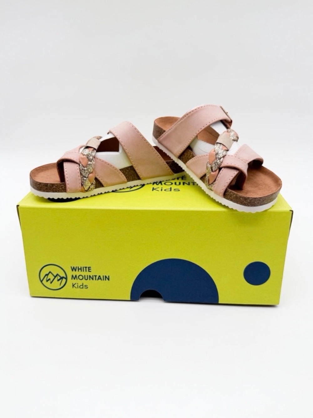 White Mountain Kids Gramma Braided Sandals Blush Gold Toddler Girls 11 NEW